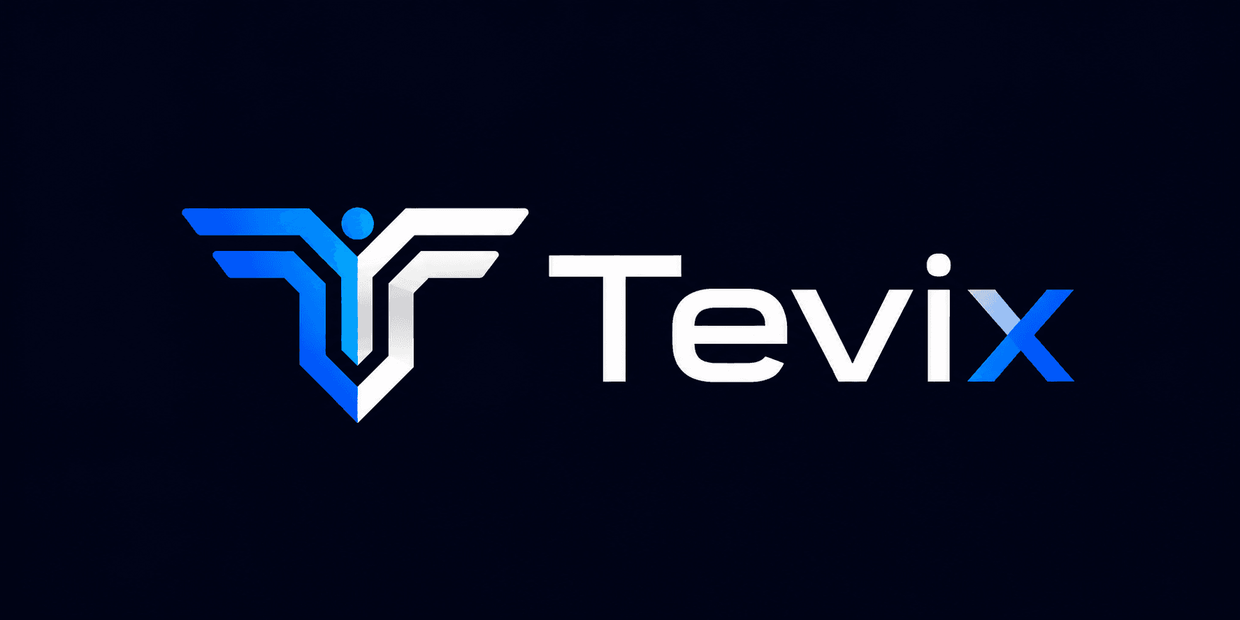Tevix Logo auf dunklem Hintergrund