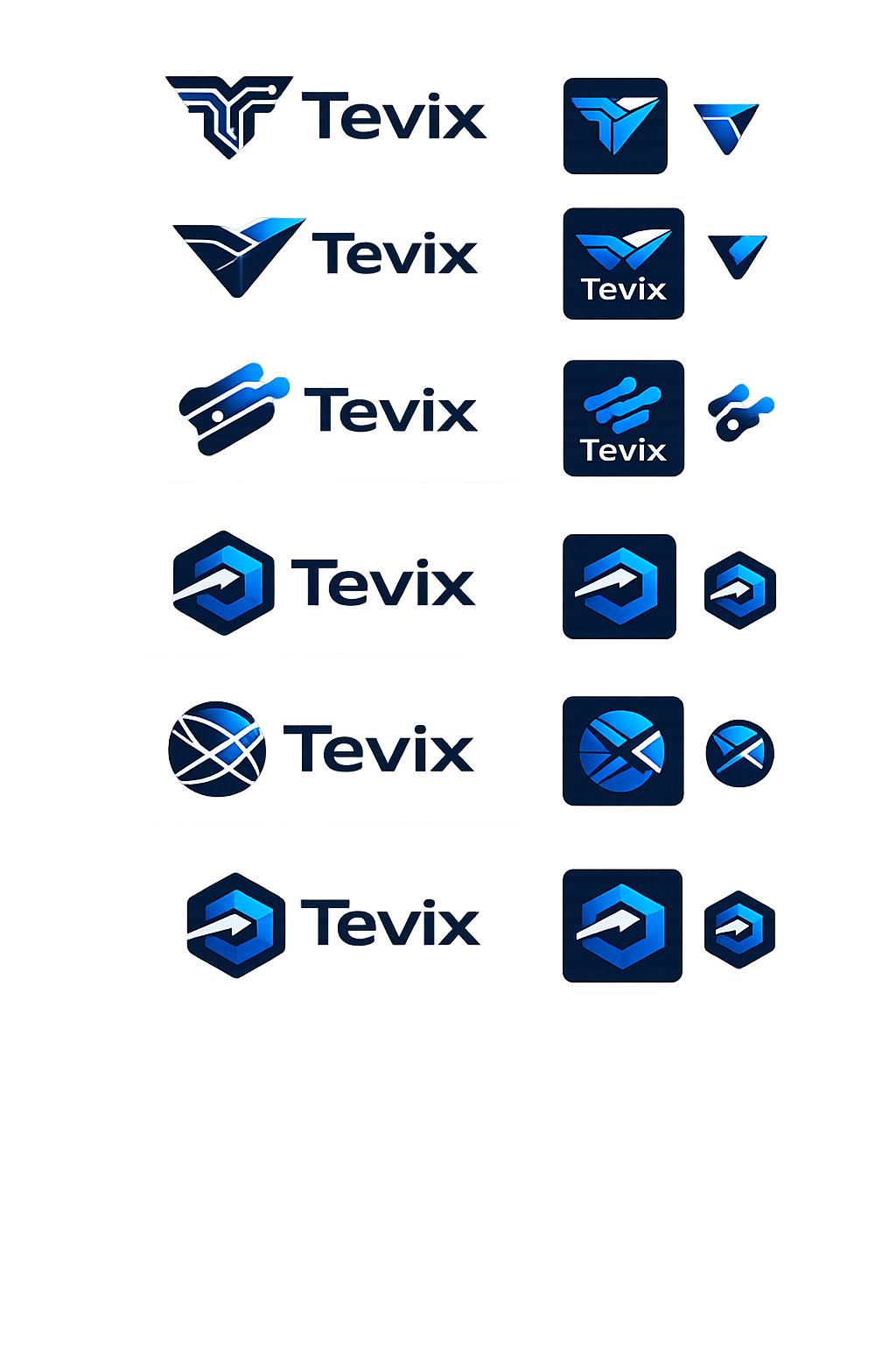 Tevix Logo-Varianten Übersicht